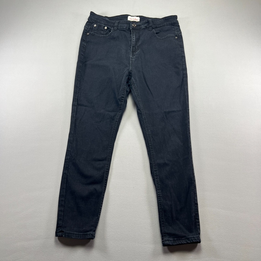Red Bottoms Cropped Jeans Womens 13 Black Denim Stretch Mid Rise Skinny Leg